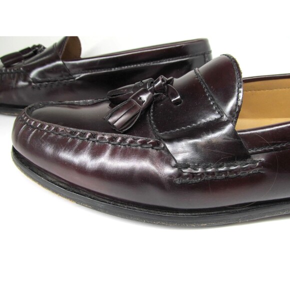 Cole Haan Grand O's Maine Pinch Mens Burgundy Leather Tassel Loafers Size US 10M - Picture 15 of 16